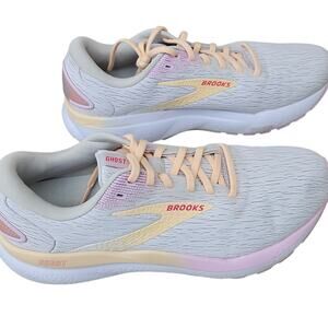 Brooks Womens Ghost 16 Running Walking Grey White Pink Shoe Size 9.5